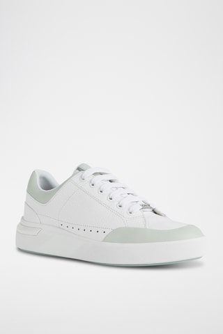 Baskets en cuir nappa Dalyla - Blanc et vert d'eau