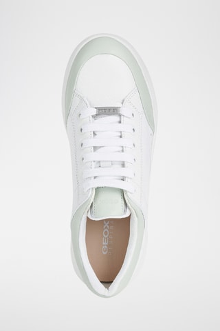 Baskets en cuir nappa Dalyla - Blanc et vert d'eau