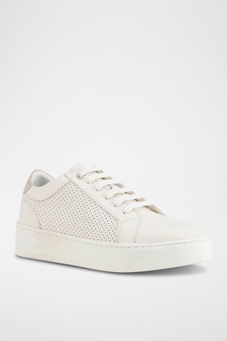 Baskets en cuir nappa Skyely - Ecru