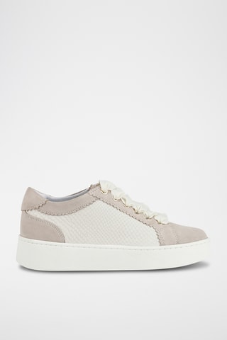 Baskets en cuir Skyely - Ecru et taupe