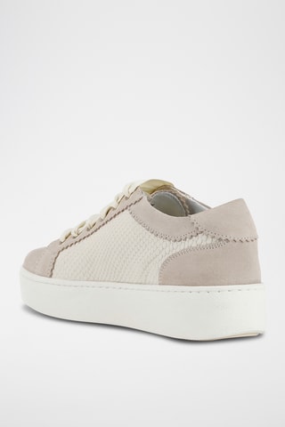 Baskets en cuir Skyely - Ecru et taupe