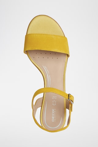 Sandales à talons en cuir de chèvre nubuck Aurely - Jaune