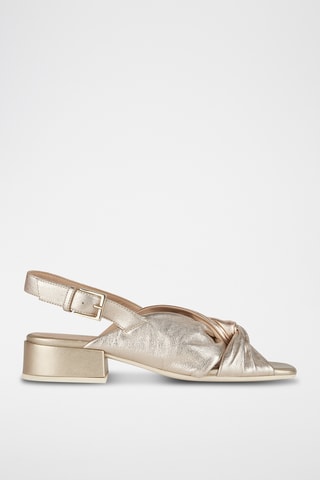 Sandales à talons en cuir Genziana - Doré