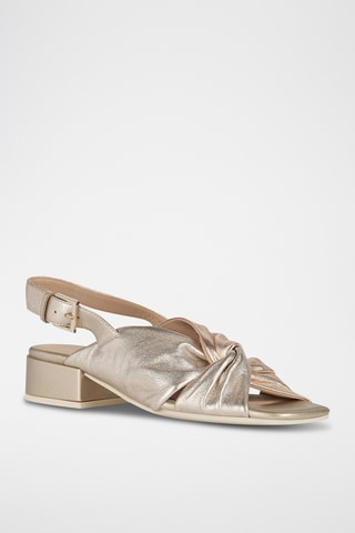 Sandales à talons en cuir Genziana - Doré