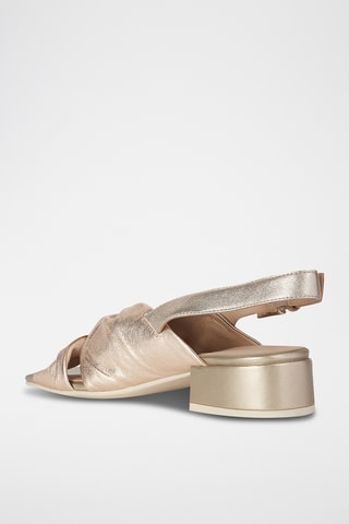 Sandales à talons en cuir Genziana - Doré