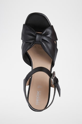 Sandales à talons en cuir de mouton nappa Genziana - Noir