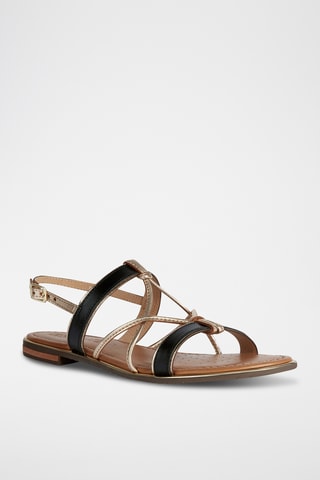 Sandales en cuir Sozy Plus - Noir et doré