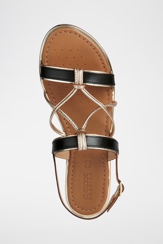 Sandales en cuir Sozy Plus - Noir et doré