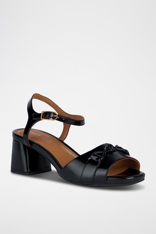 Sandales à talons en cuir Genziana - Noir