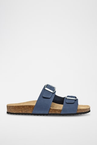 Mules en nubuck Brionia L - Bleu marine