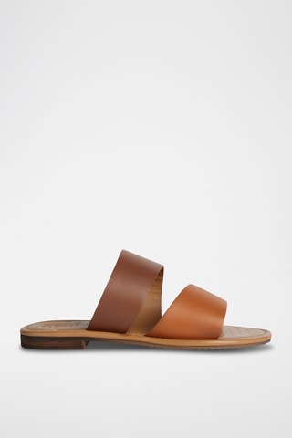 Mules en cuir Sozy - Marron et camel