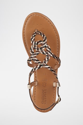 Sandales en cuir de buffle Sozy - Noir et doré