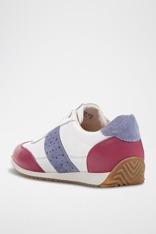 Baskets en cuir Calithe - Blanc et fuchsia
