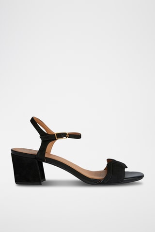 Sandales à talons en cuir de chèvre Eraklia - Noir
