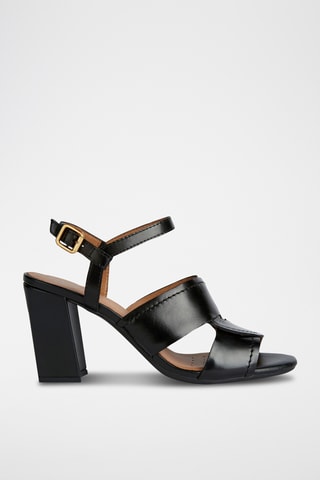 Sandales à talons en cuir nappa Eraklia - Noir