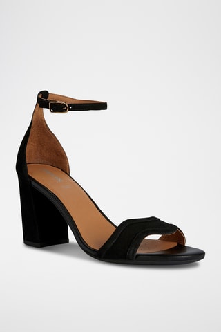 Sandales à talons en cuir de chèvre Eraklia - Noir