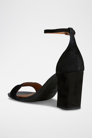 Sandales à talons en cuir de chèvre Eraklia - Noir