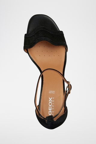 Sandales à talons en cuir de chèvre Eraklia - Noir