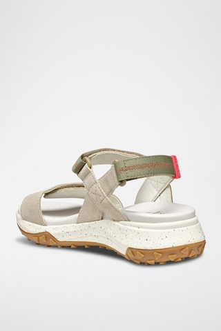 Sandales en cuir de veau Sorapis - Gris clair et vert