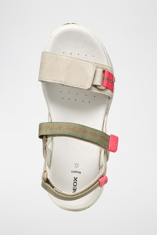Sandales en cuir de veau Sorapis - Gris clair et vert