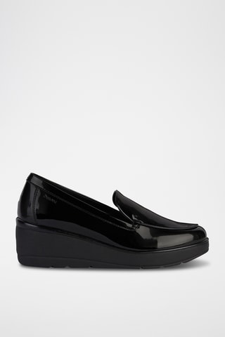 Slippers compensés vernis Ilde - Noir
