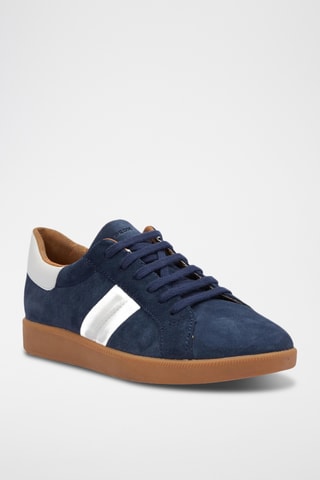 Baskets en cuir de veau nubuck Meleda - Bleu marine