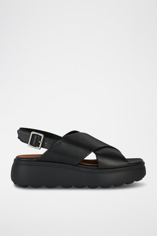 Sandales plateformes en cuir nappa Spherica - Noir