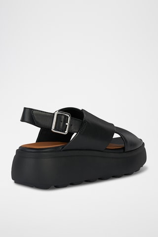 Sandales plateformes en cuir nappa Spherica - Noir