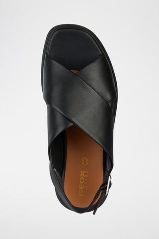 Sandales plateformes en cuir nappa Spherica - Noir