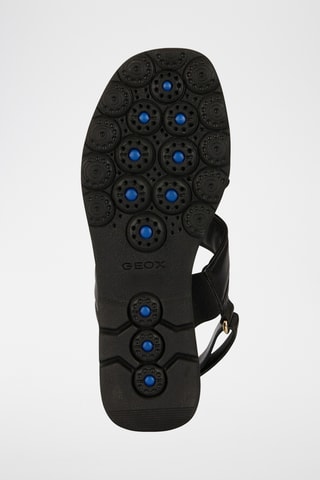 Sandales compensées en cuir de mouton nappa Spherica - Noir