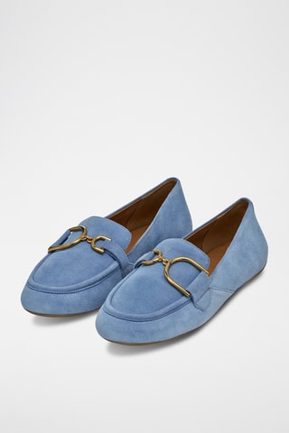 Mocassins en cuir de chèvre nubuck Palmaria - Ciel