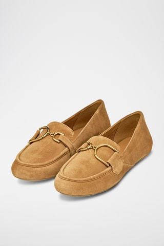 Mocassins en cuir de chèvre nubuck Palmaria - Camel