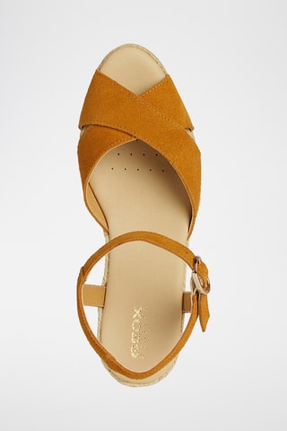 Sandales compensées en nubuck Gelsa - Moutarde