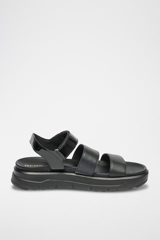 Sandales plateformes en cuir de veau Xand - Noir