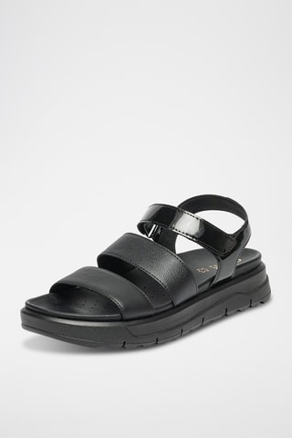 Sandales plateformes en cuir de veau Xand - Noir