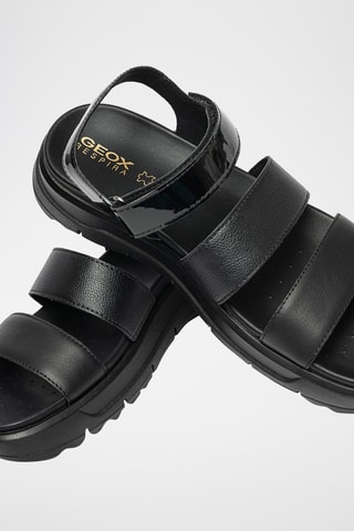 Sandales plateformes en cuir de veau Xand - Noir