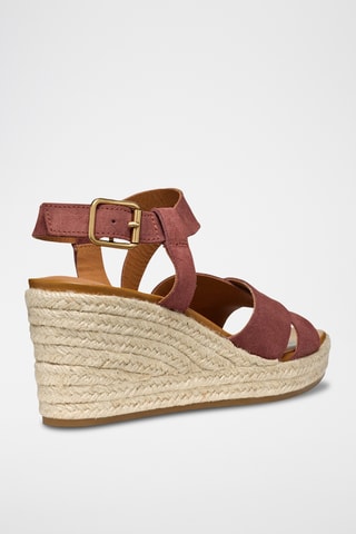 Sandales compensées en nubuck Panarea - Rose