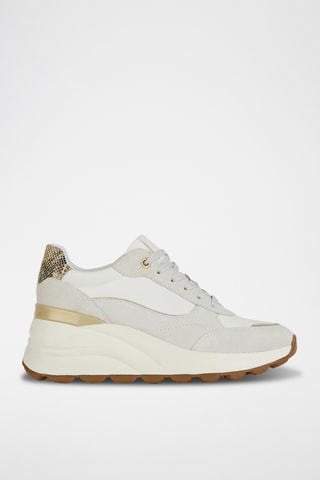 Baskets compensées en nubuck Spherica - Blanc