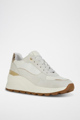 Baskets compensées en nubuck Spherica - Blanc