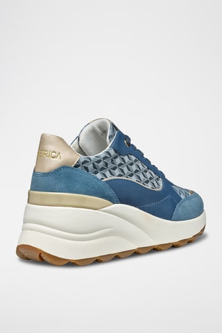 Baskets compensées en cuir de veau Spherica - Ciel