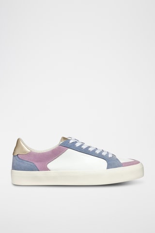 Baskets en cuir de veau nubuck Emmeleny - Ciel et blanc