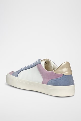 Baskets en cuir de veau nubuck Emmeleny - Ciel et blanc