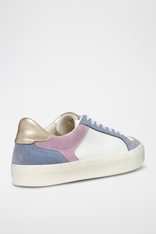 Baskets en cuir de veau nubuck Emmeleny - Ciel et blanc