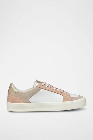 Baskets en cuir de veau nubuck Emmeleny - Rose et blanc