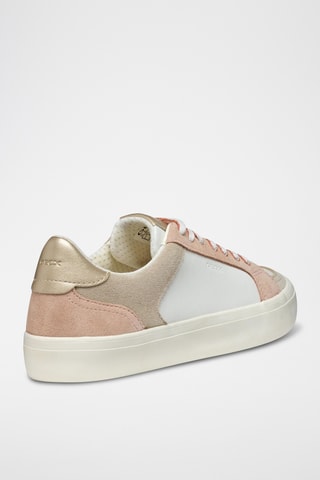 Baskets en cuir de veau nubuck Emmeleny - Rose et blanc