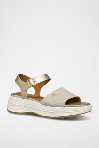 Sandales en cuir de veau nubuck Spherica - Taupe