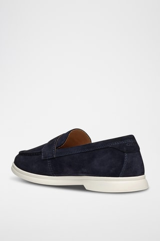 Mocassins en cuir de veau nubuck Xand 3D - Bleu marine