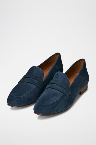 Mocassins en cuir de chèvre nubuck Mantinea - Bleu marine