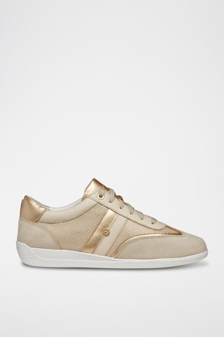 Baskets en cuir de veau nubuck et cuir nappa Myria - Doré