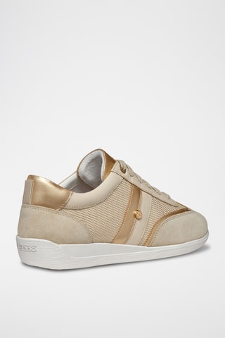 Baskets en cuir de veau nubuck et cuir nappa Myria - Doré